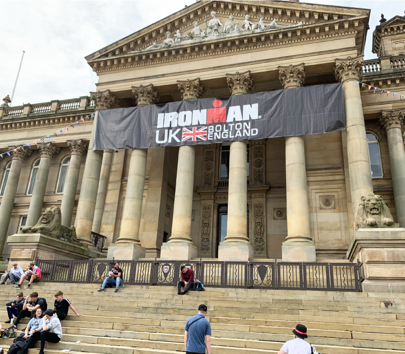 External banner installed at Bolton Town Hall by Impression, Bolton to showcase UK’s Iron Man